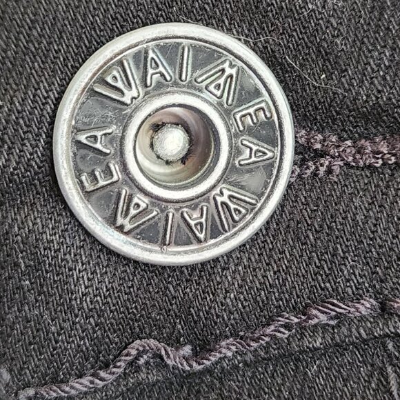 Waimea Men's Distressed Black Red Patch Paint Splatter Jeans Shorts Size 36 NWT - Picture 4 of 11